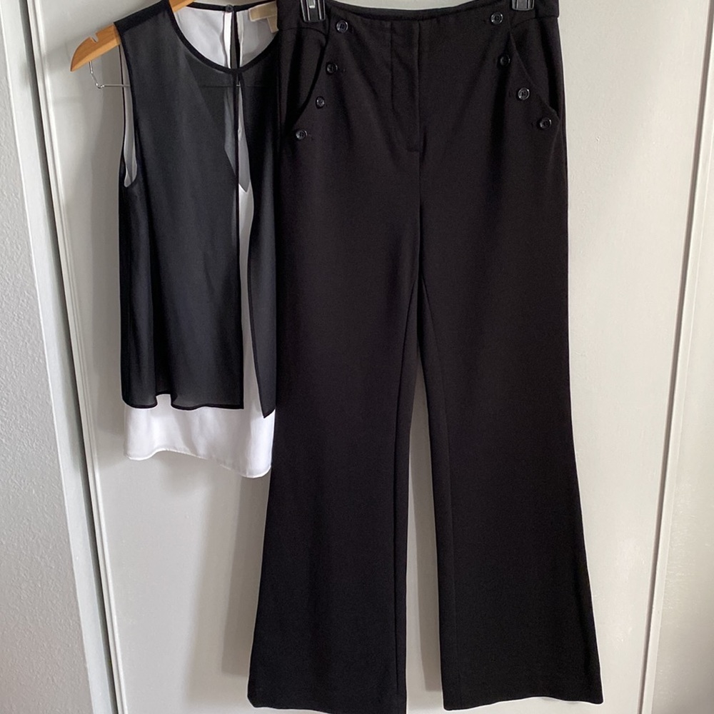 White House Black Market Women’s Black Flare Leg Dress Trousers